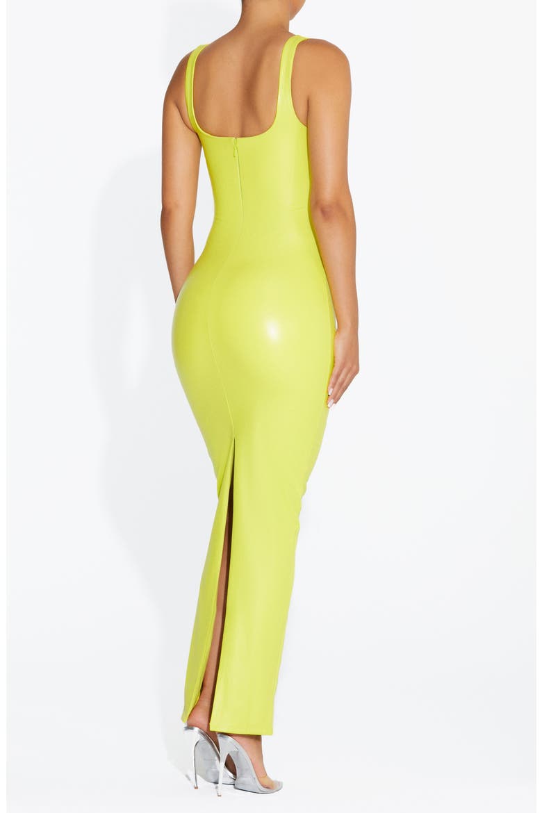 Faux Leather Tank Maxi Dress, Alternate, color, CHARTREUSE