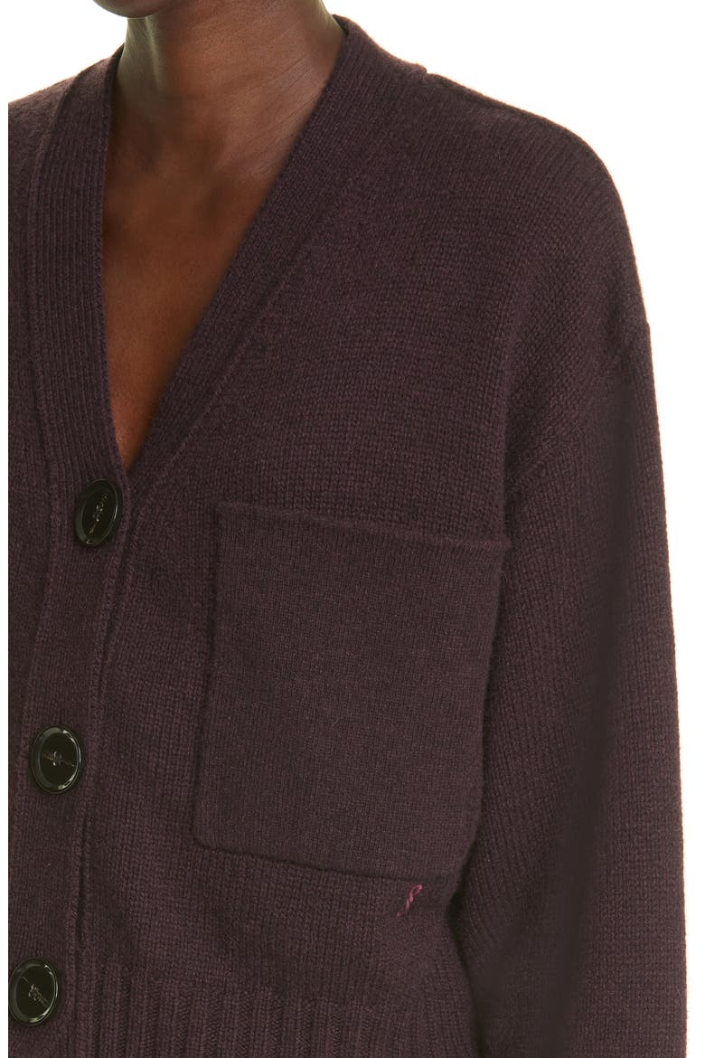 Eco Cashmere Crop Cardigan, Alternate, color, RAISIN