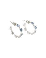 Fable England Forget-Me-Not Stud Hoop Earrings Silver