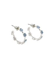 Fable England Forget-Me-Not Stud Hoop Earrings Silver