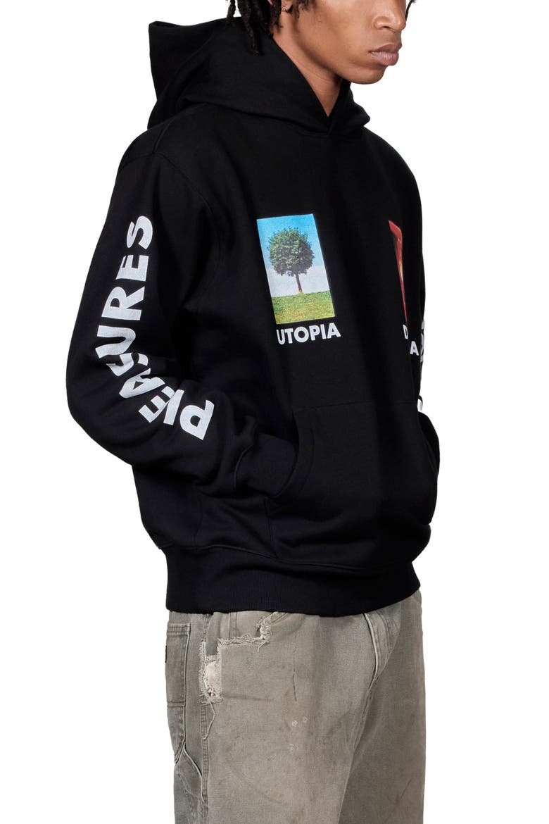 Somewhere Graphic Hoodie, Alternate, color, BLACK