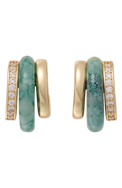 The Stone Huggie Hoop Earrings