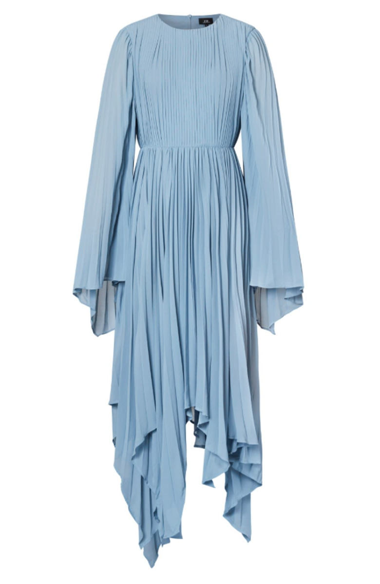 Chuks Collins Raye Pleated Gown, Main, color, Blue