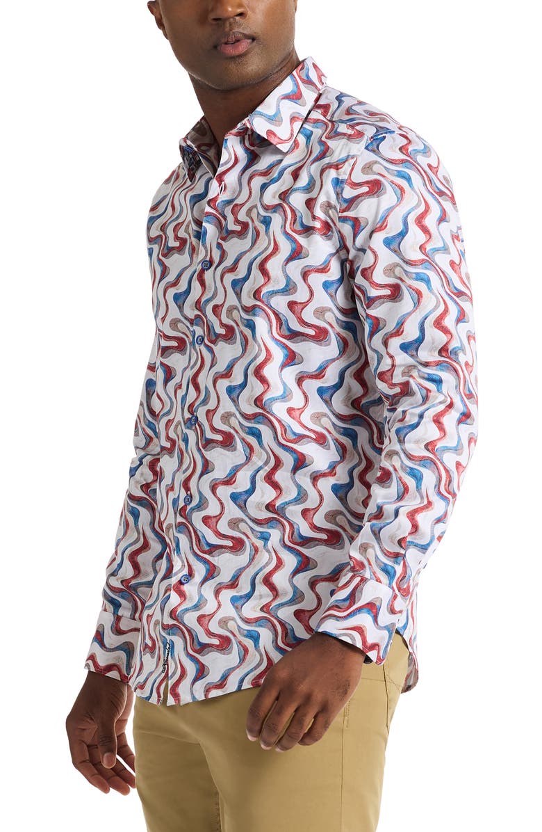 Robert Graham Nate Long Sleeve Button Up Shirt, Alternate, color, White Multi