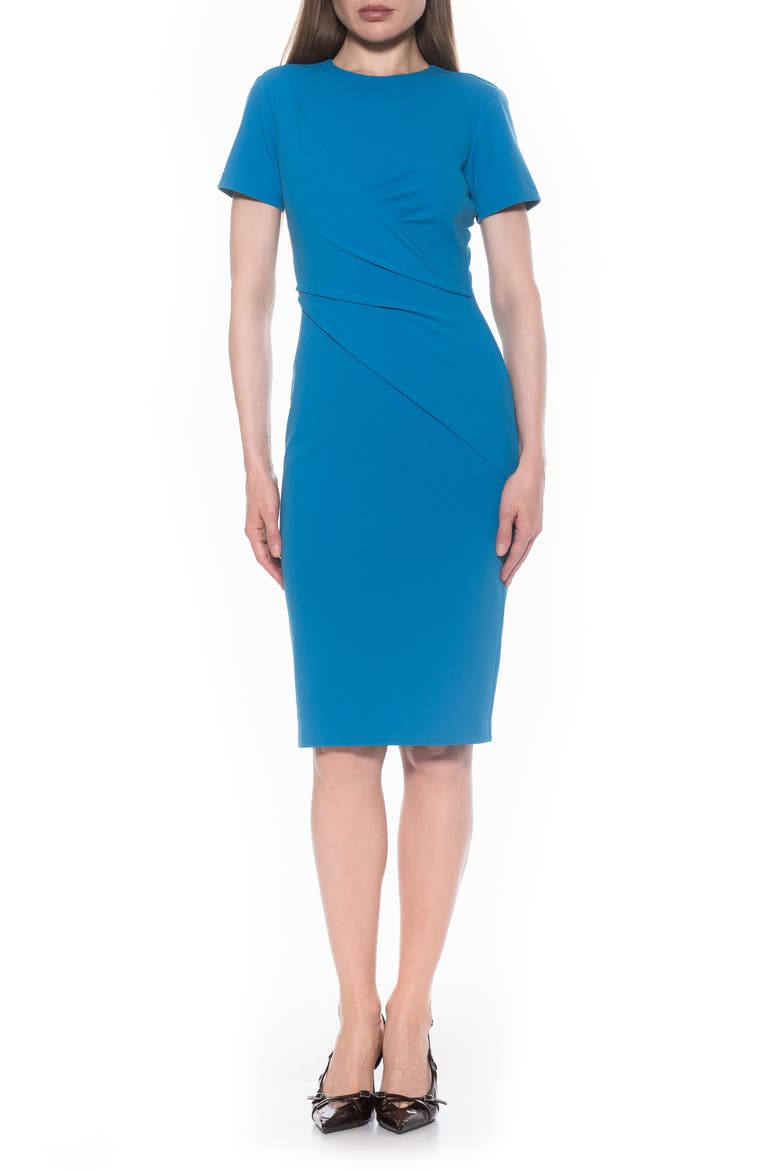 Faith Short Sleeve Sheath Dress, Main, color, DENIM BLUE
