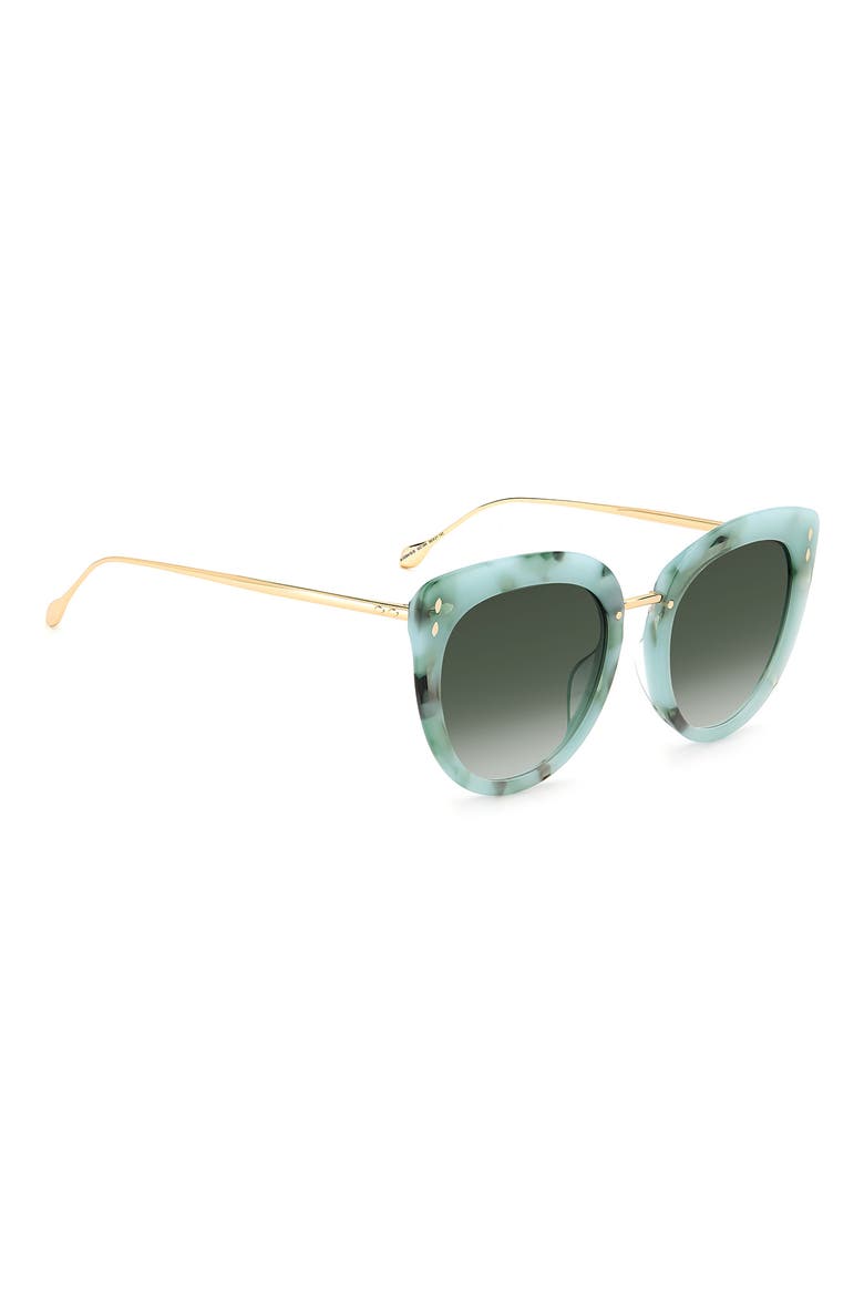 55mm Cat Eye Sunglasses, Alternate, color, GREEN GOLD SHADED