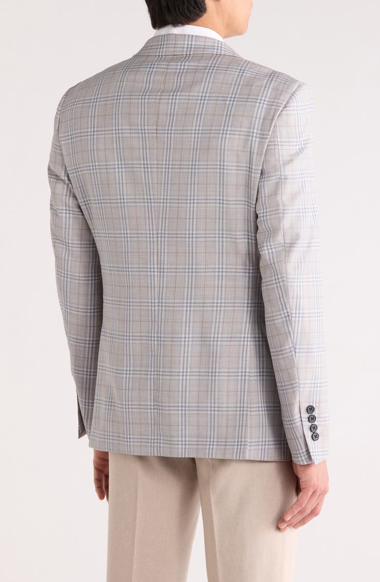 John Varvatos Star USA Windowpane Plaid Knit Sport Coat, Alternate, color, Grey