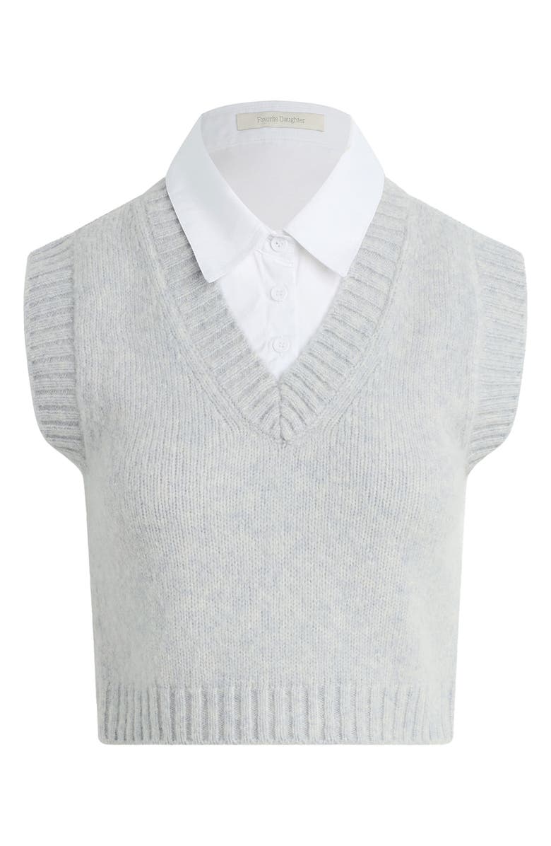 Favorite Daughter The Leigh Collar Sweater Vest, Alternate, color, Light Grey