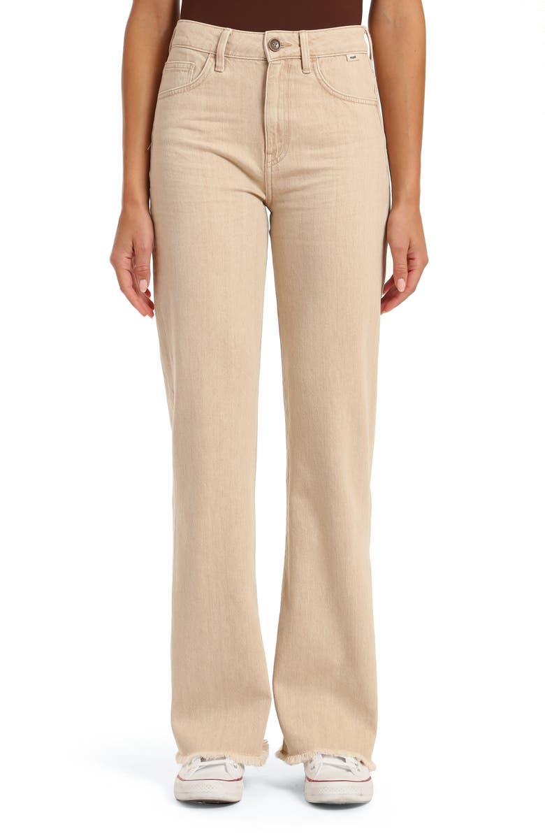 Mavi Jeans Victoria High Waist Frayed Hem Flare Jeans, Main, color, 