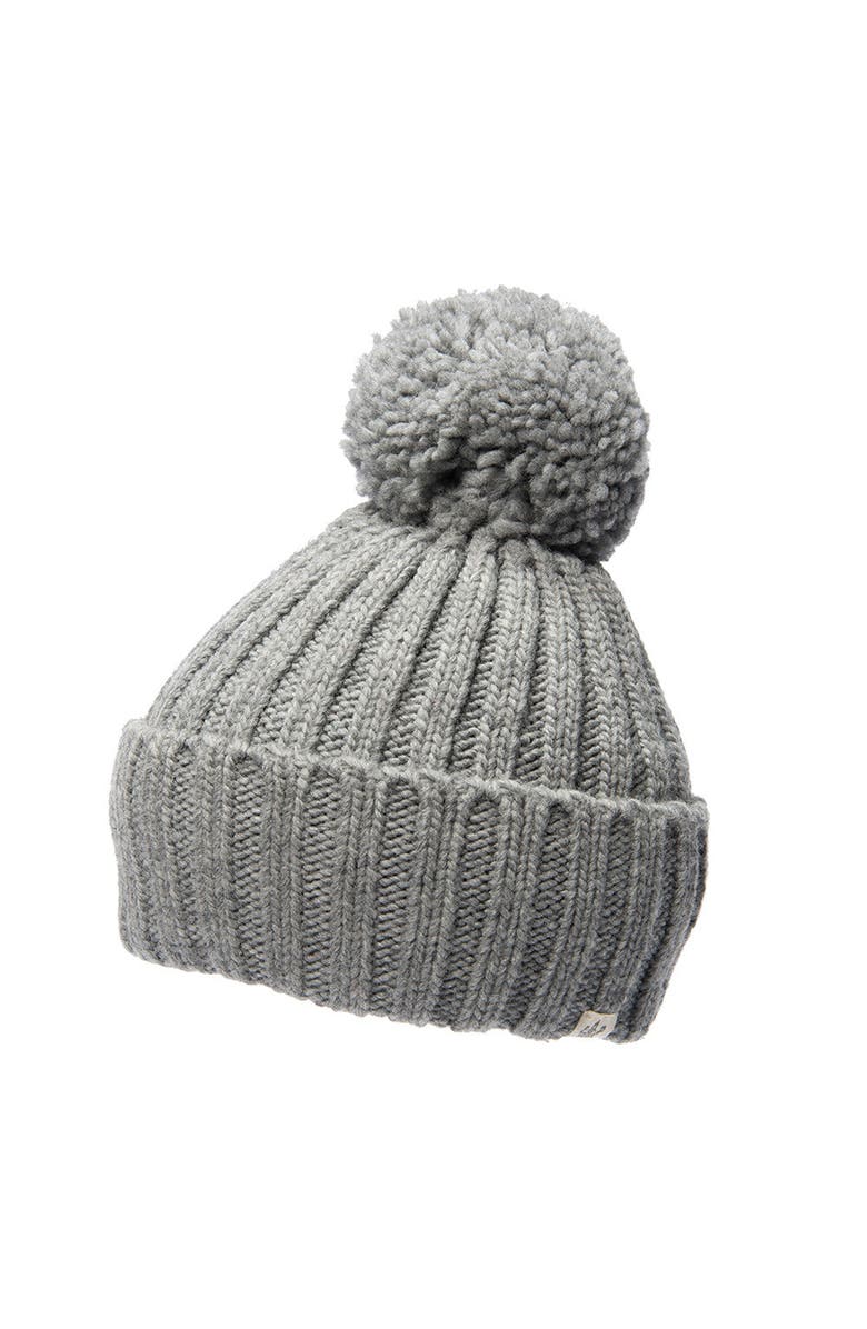 Nirvanna Designs Park Fold Rib Pom Beanie, Main, color, Ash