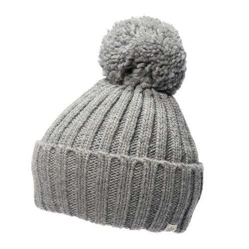 Nirvana Designs Park Fold Rib Pom Beanie In Ash