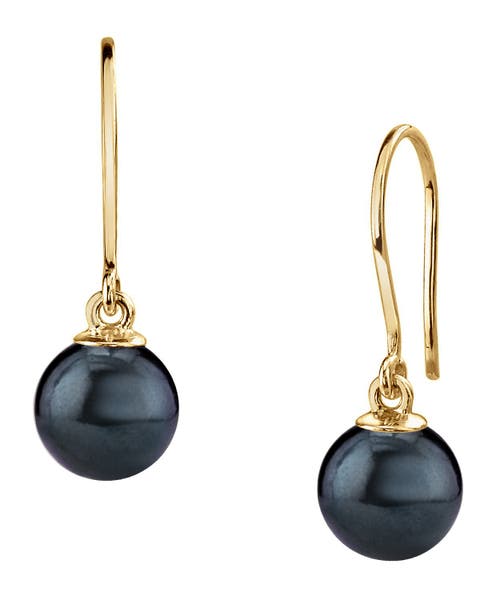 Black Freshwater Pearl Linda Dangling Earrings