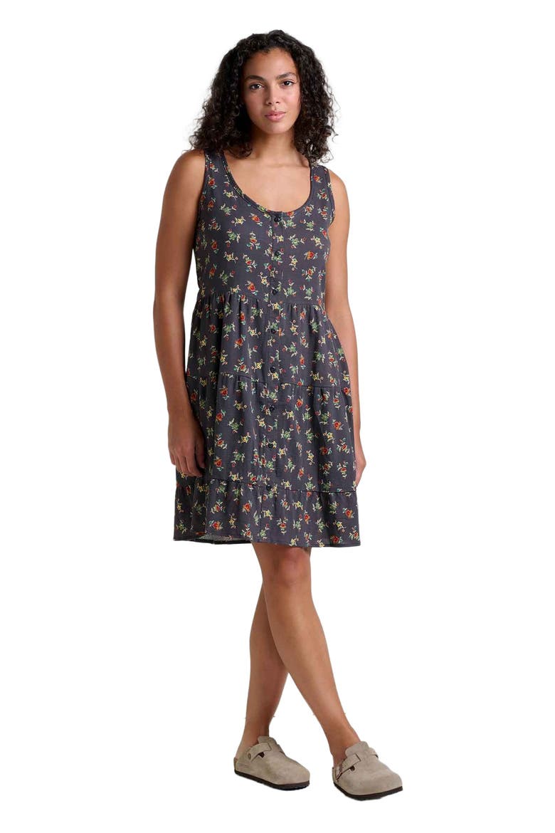 Manzana Tiered Sleeveless Dress, Main, color, Black Graphic Print