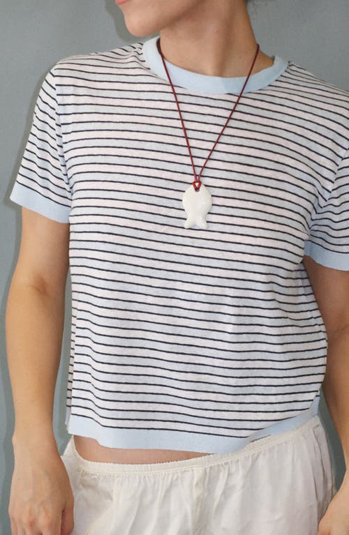 Joiana Jewelry Ecru Enamel Fishie Necklace In Neutral