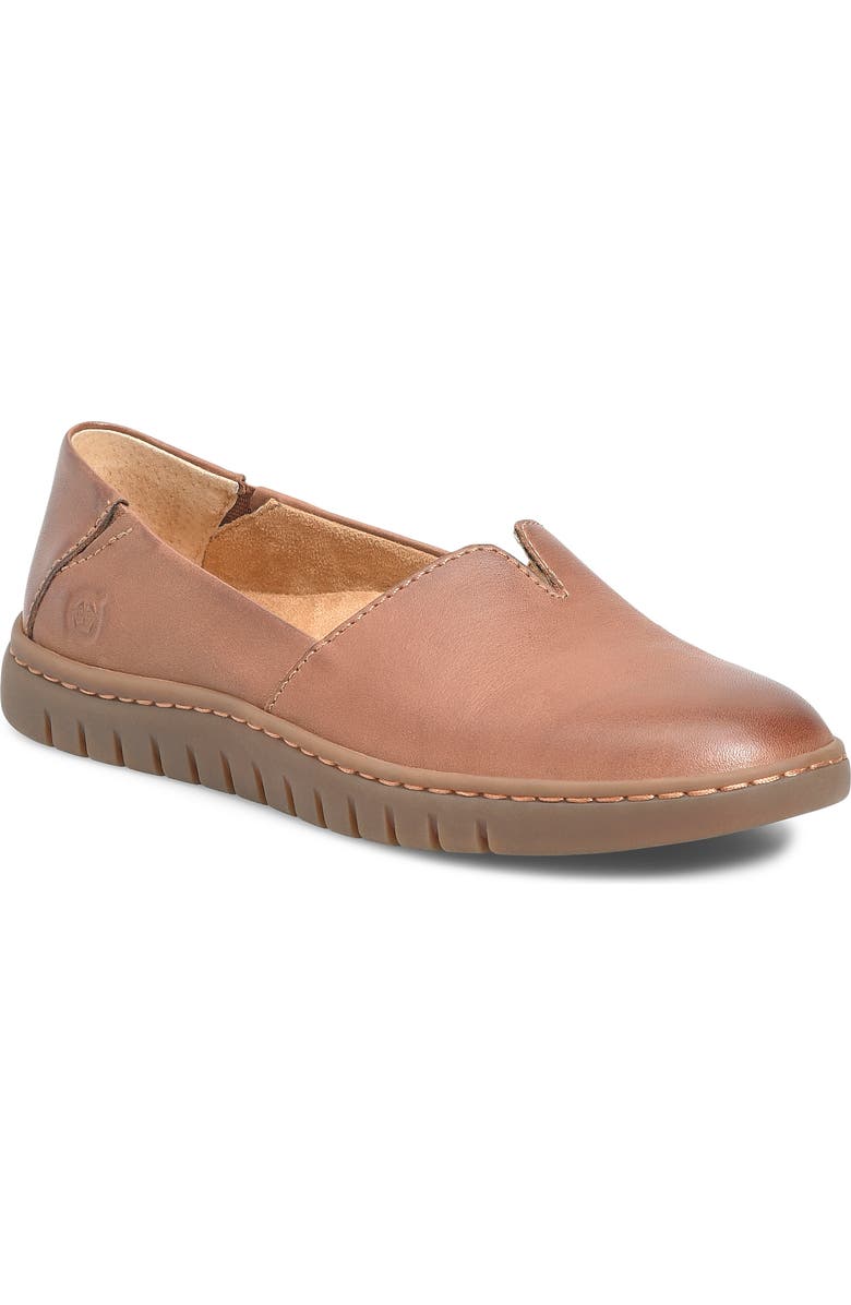 Børn Sebra II Flat, Main, color, Dark Tan Leather