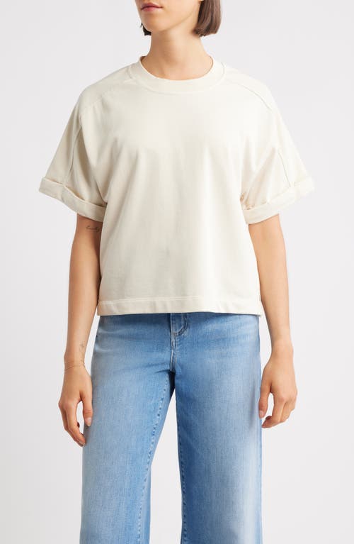 CITY BLUES Brie Boxy Short Sleeve Sweatshirt in Bone White  product