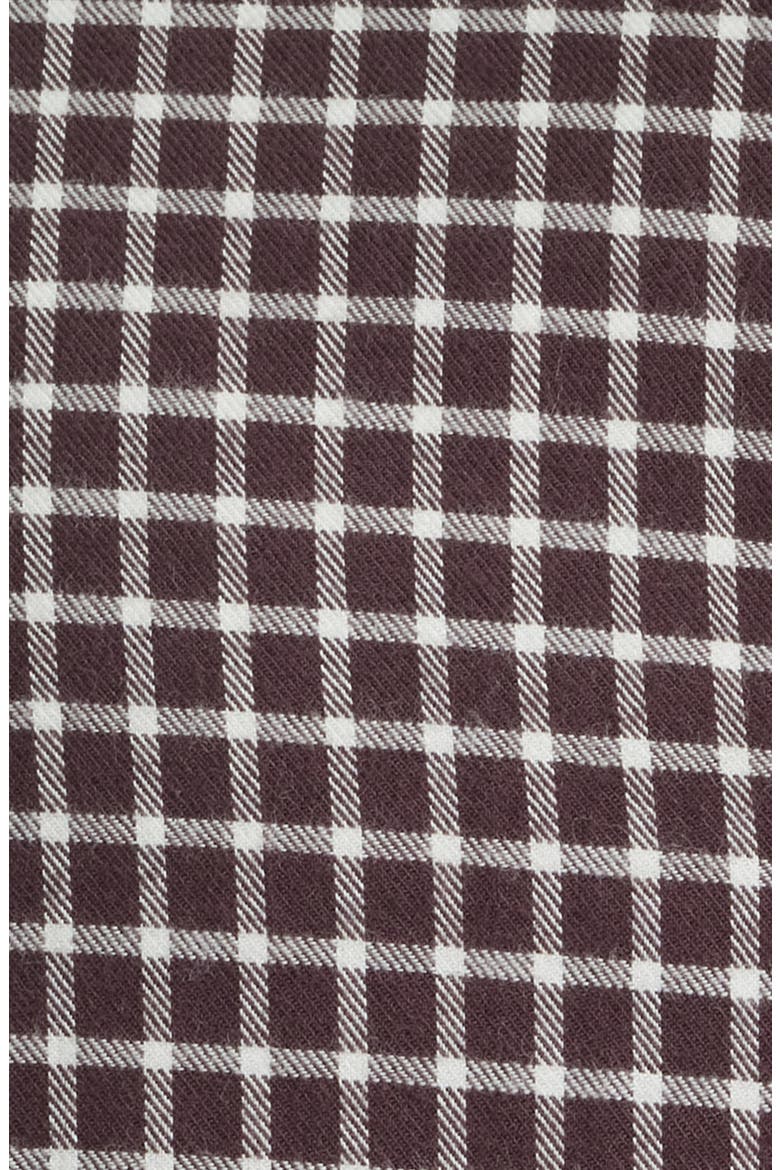 Check Cotton & Cashmere Button-Up Shirt, Alternate, color, BURGUNDY FUDGE DOUBLE GINGHAM