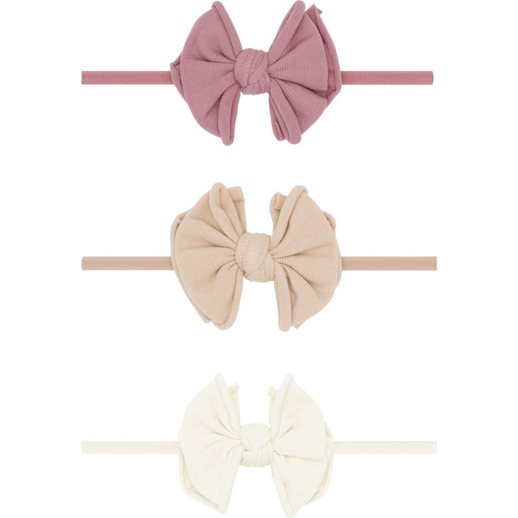Baby Bling 3-Pack Baby Fab Skinny Bow Headbands in Blush Ivory  product