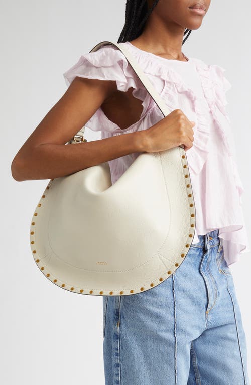 Isabel Marant Oskan Leather Hobo Bag In Neutral