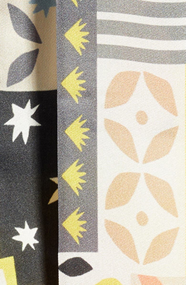 Echo Coastal Collage Silk Ribbon Scarf, Alternate, color, Black