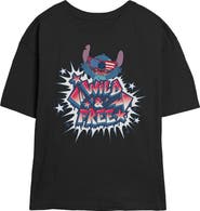 Lilo & Stitch Junior's Lilo & Stitch Troublemaker Wild and Free Graphic T-Shirt