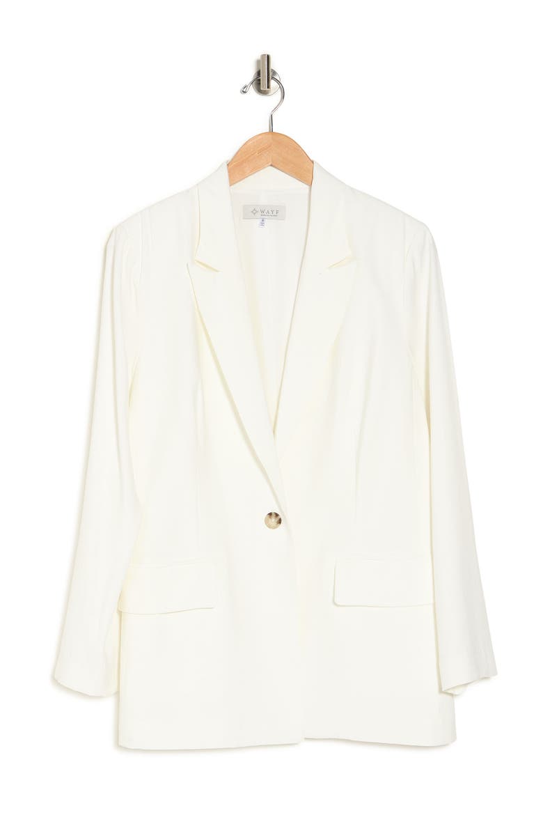One-Button Blazer, Alternate, color, IVORY