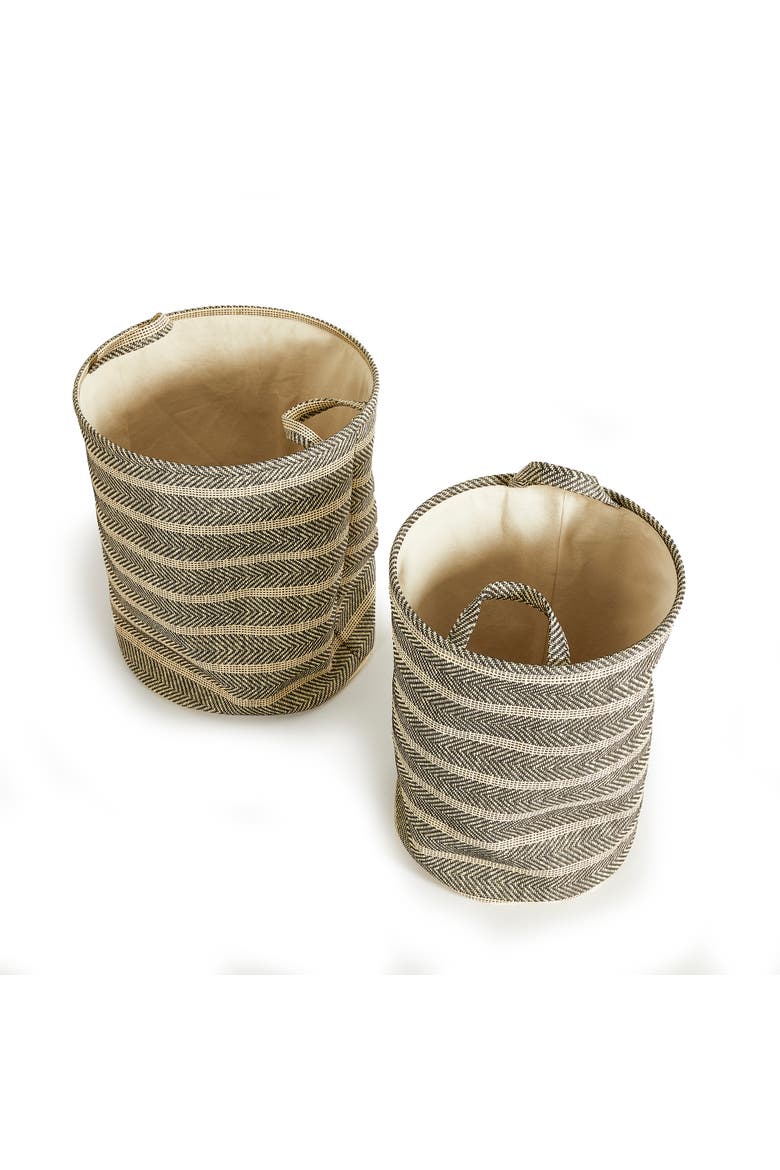 Marleigh Round Baskets Set of 2, Alternate, color, Black