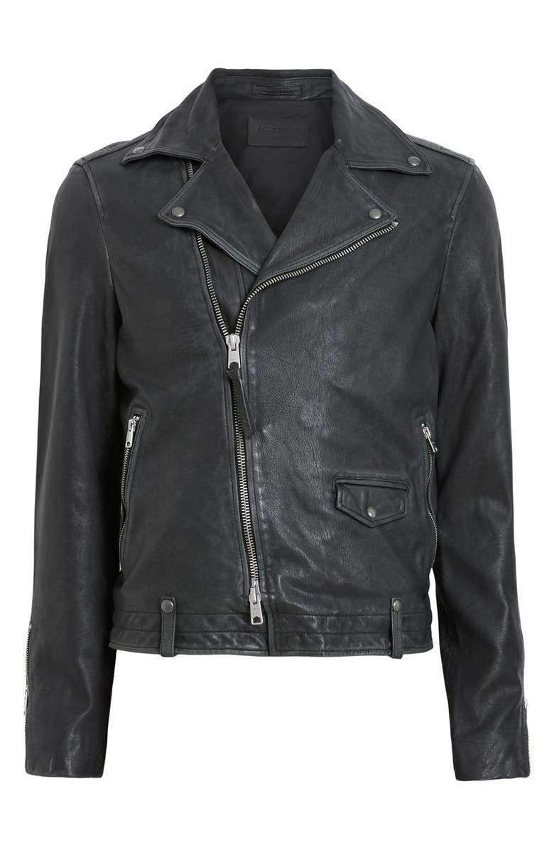 AllSaints Rosser Leather Biker Jacket, Alternate, color, 