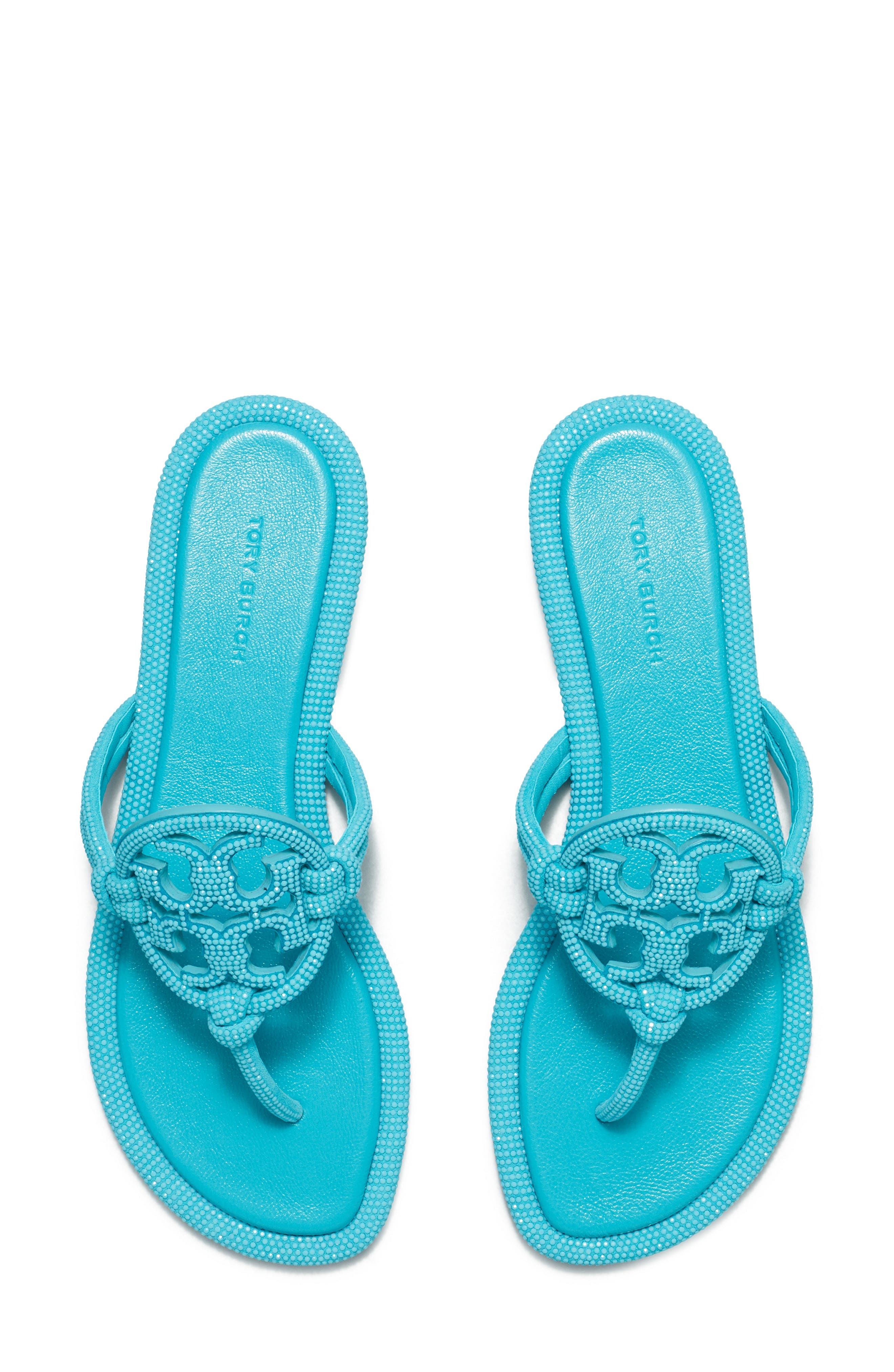 Miller Knotted Pavé Thong Sandal, Alternate, color, SOFT TURQUOISE