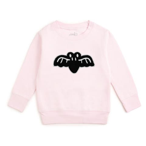 Pink Bat Patch Halloween Sweatshirt