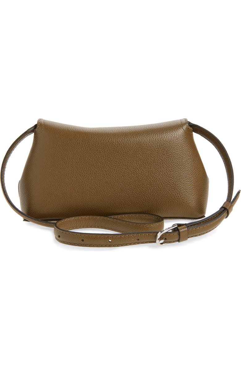 TOTEME Palmellata T-Lock Leather Clutch Crossbody, Alternate, color, Dark Taupe