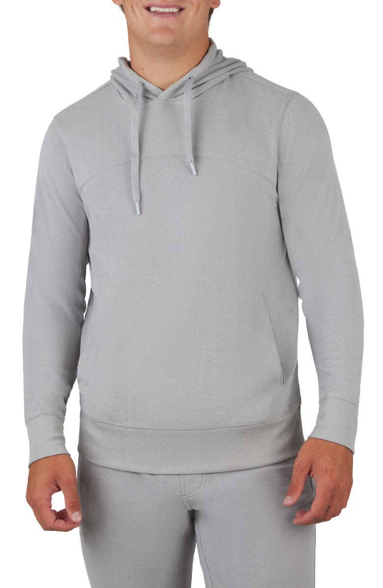 90 DEGREE BY REFLEX Ultra Mélange Fleece Hoodie, Main, color, Quiet Shade