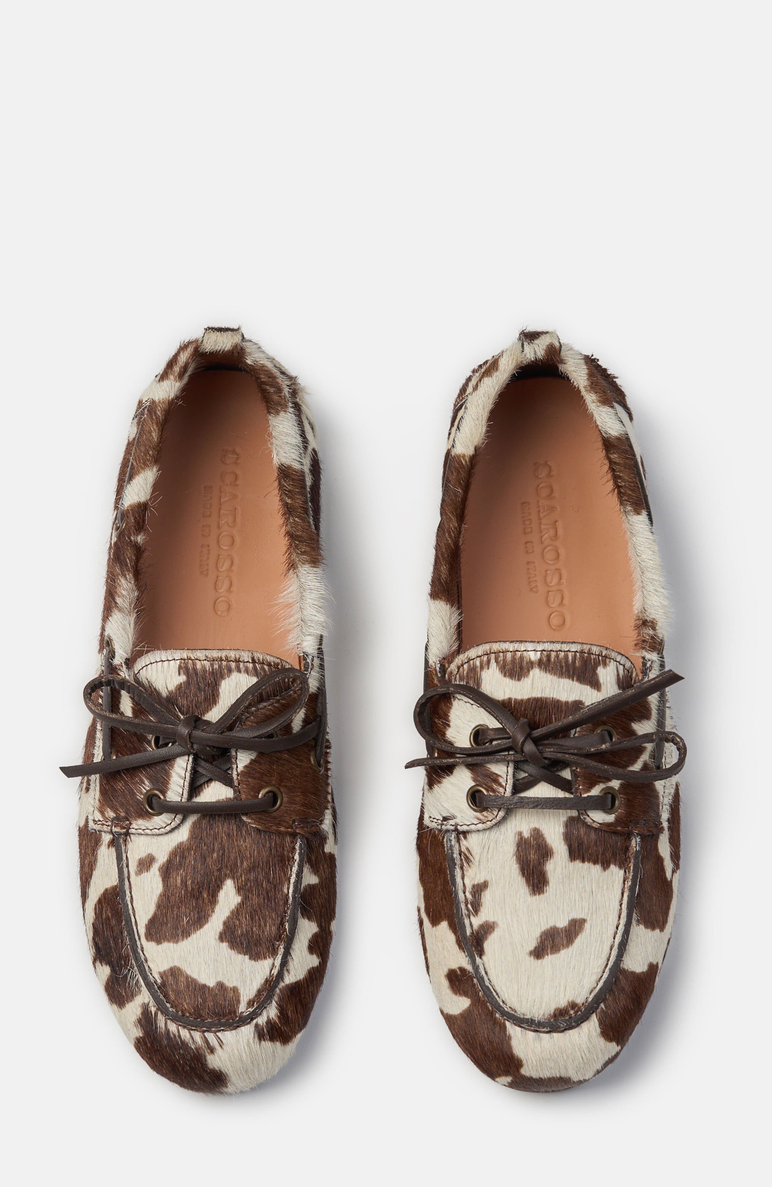 Avery Boat Shoes, Alternate, color, Cow Print - Ponyhair - Calf
