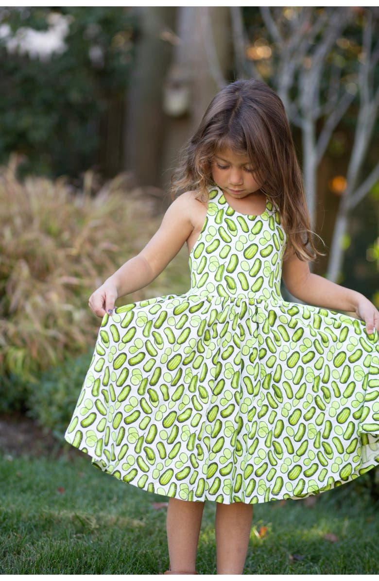 WORTHY THREADS Girls Cross Back Dress, Alternate, color, Pickles