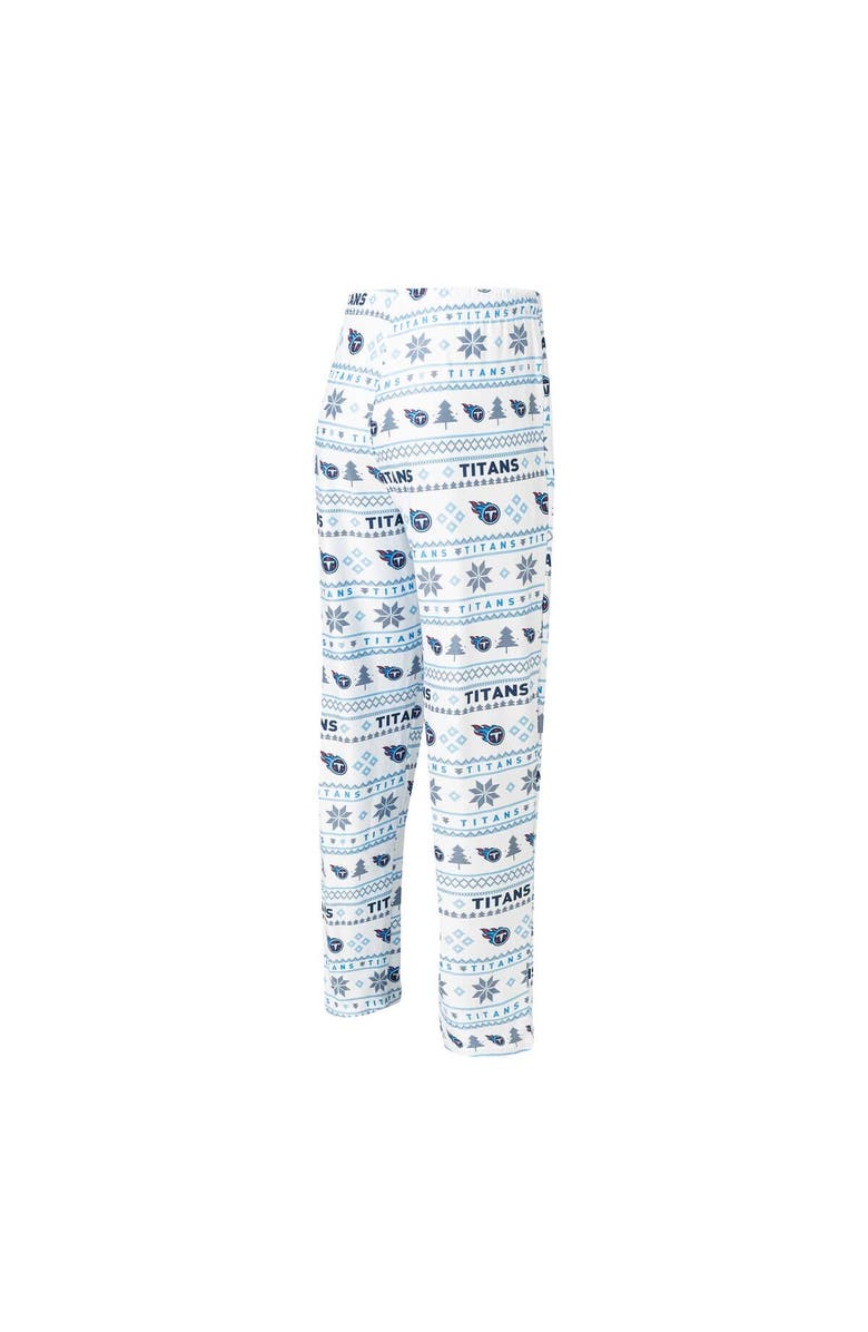 CONCEPTS SPORT Men's Concepts Sport White/Navy Tennessee Titans Tinsel Raglan Long Sleeve T-Shirt & Pants Sleep Set, Alternate, color, White