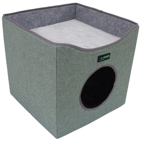 Foldable Cat Condo Sage Green Cube House