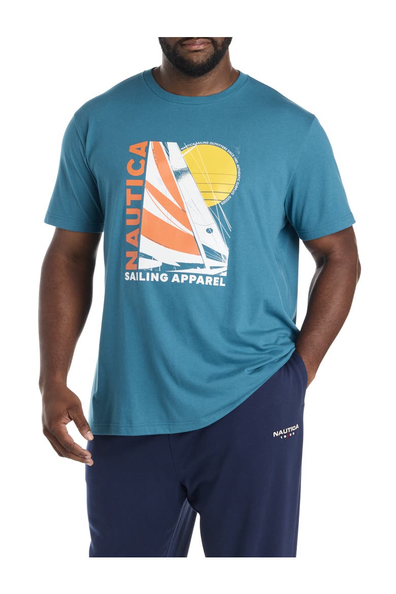 Big & Tall Sailboat Graphic Tee, Main, color, BLUE CORAL