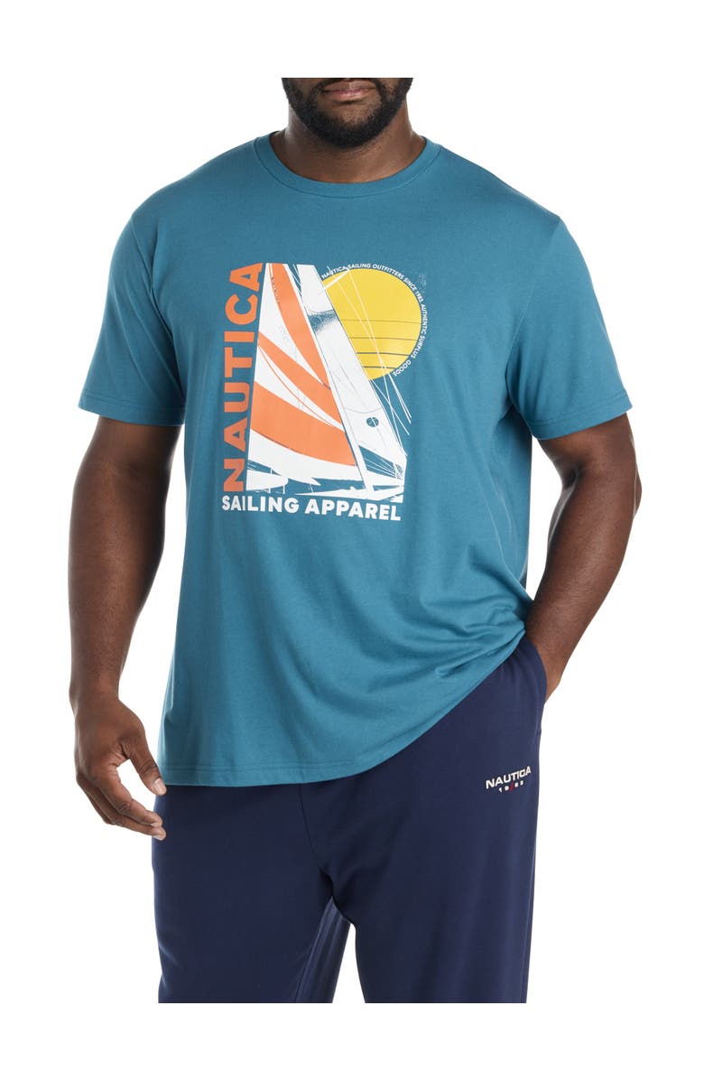 Nautica Big & Tall Sailboat Graphic Tee, Main, color, Blue Coral