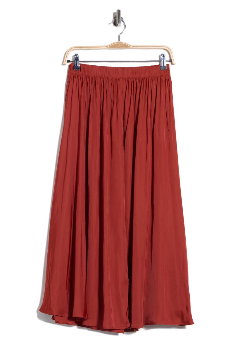 Pleated Midi Skirt, Alternate, color, HENNA