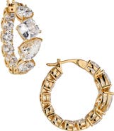 Nadri Chunky Cubic Zirconia Inside Out Hoop Earrings