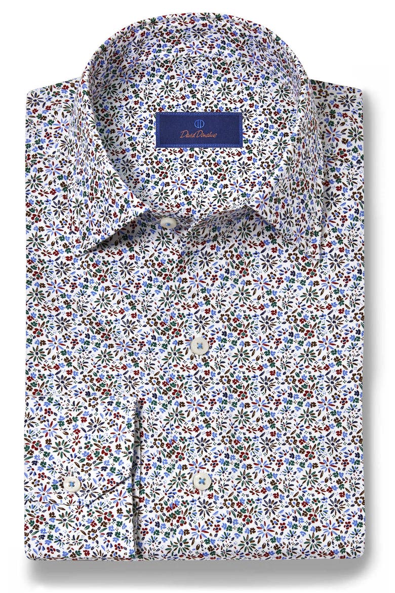 Floral Print Sport Shirt, Main, color, WHITE/ MULTI