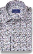 David Donahue Floral Print Sport Shirt
