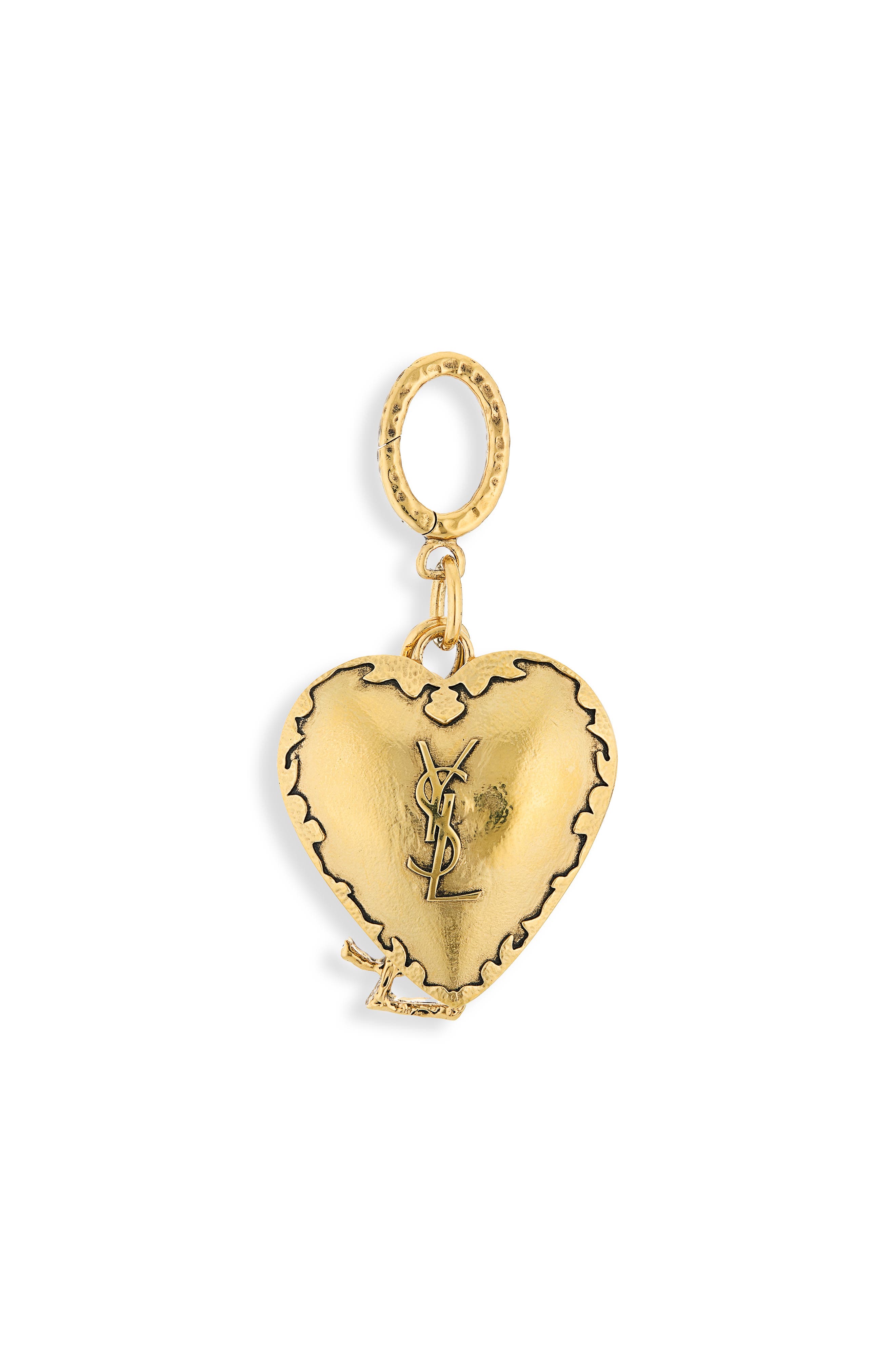 Cassandre Enamel Heart Bag Charm, Alternate, color, BLACK/ PEARLY