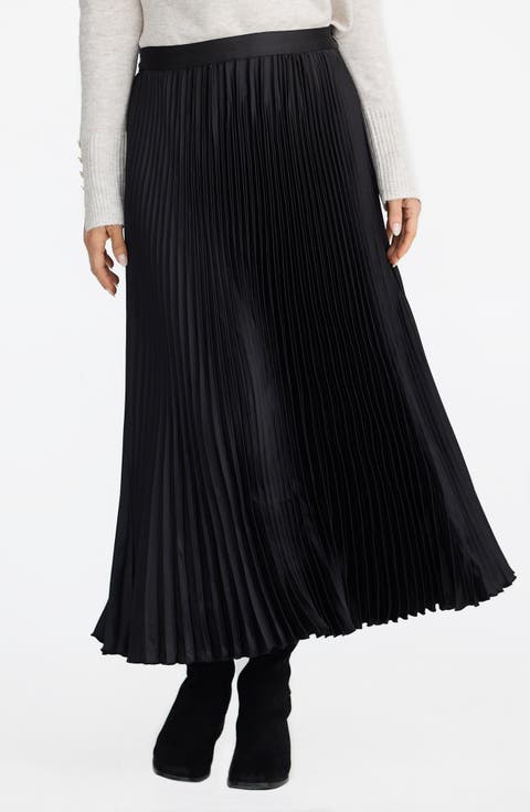 Identity Pleated Satin Skirt