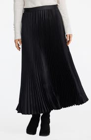 Brave+True Identity Pleated Satin Skirt