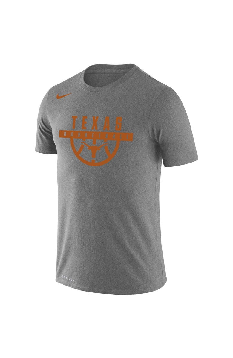 Nike Men's Nike Gray Texas Longhorns Basketball Drop Legend Performance T-Shirt, Alternate, color, 