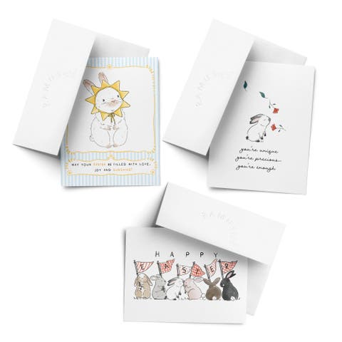 Easter/Spring Assorted Greeting Card Pack (3ct) "Sunny Bunny, Bunny Wind, Easter Bunnies"