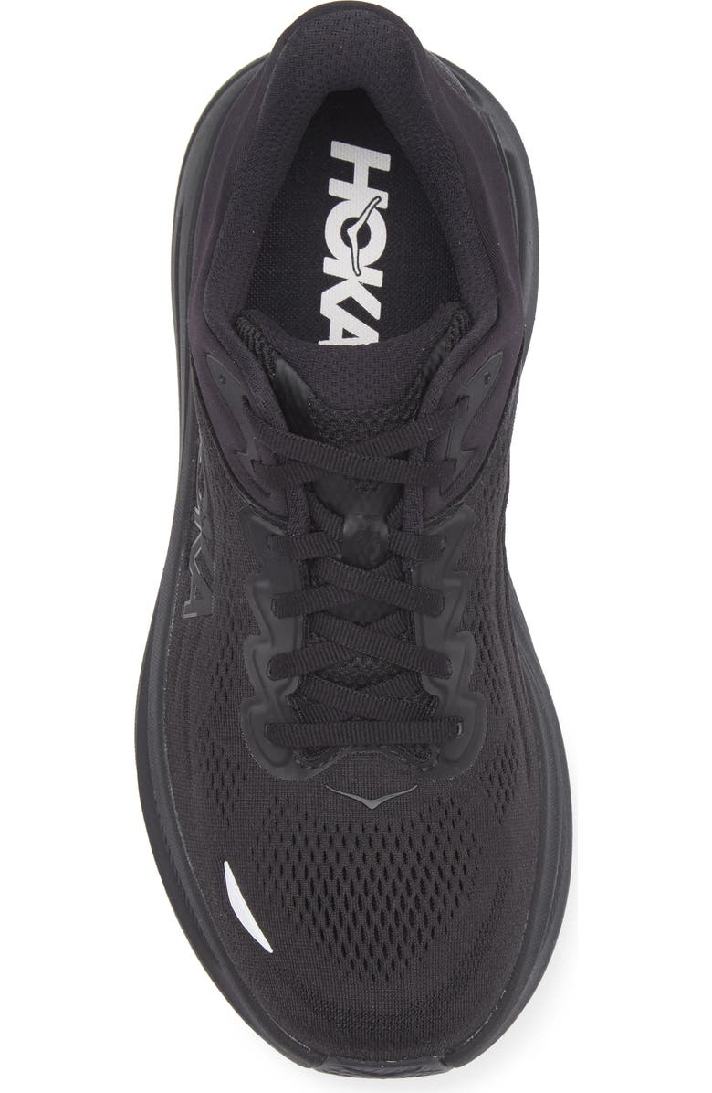 HOKA Bondi 9 Running Shoe, Alternate, color, Black / Black