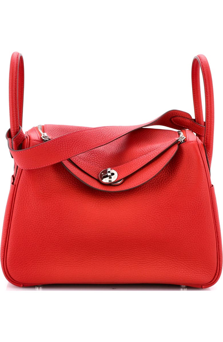 Pre-Owned Hermes Lindy Bag Clemence 30, Main, color, Rouge Casaque