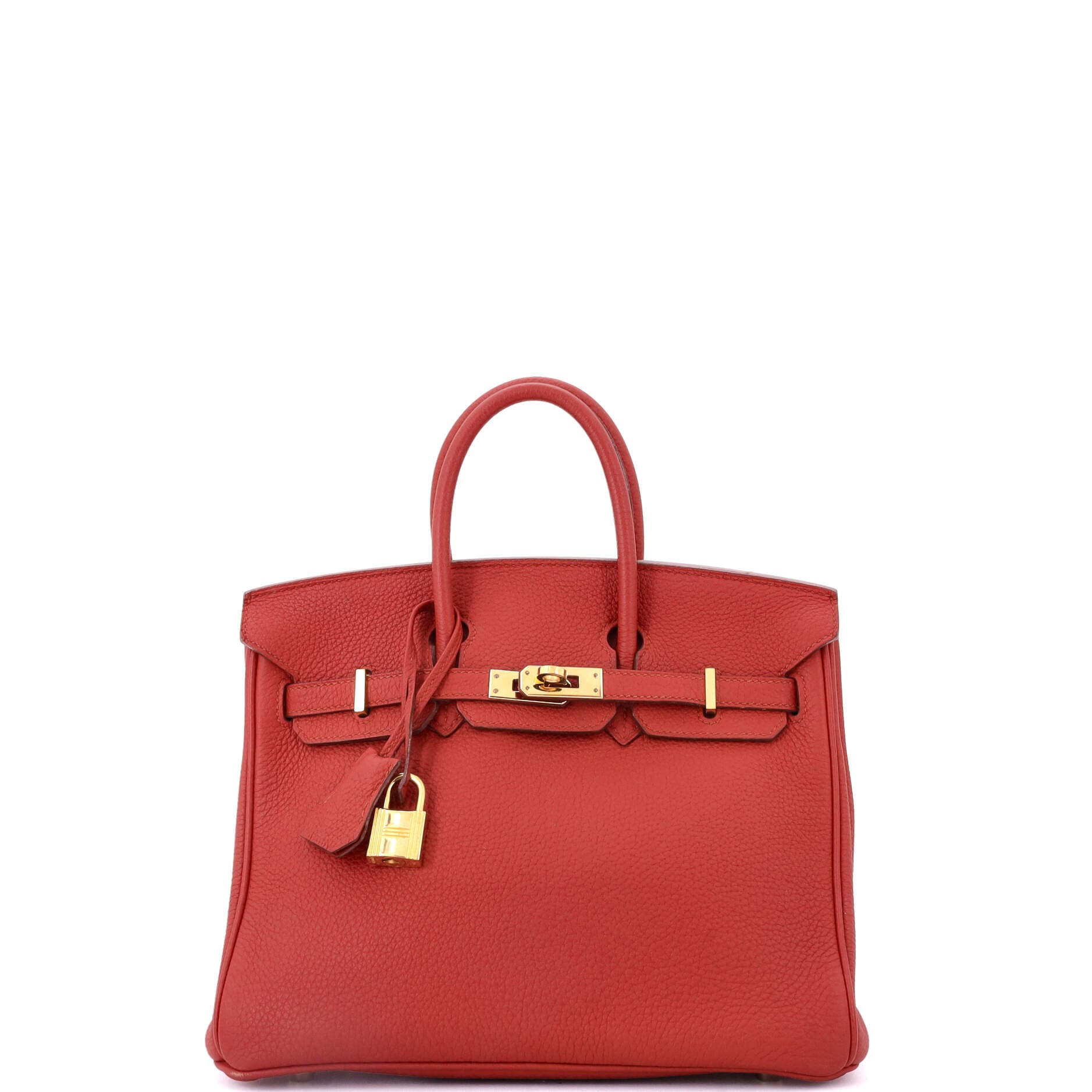 Pre-Owned Hermes Birkin Handbag Red Togo with Gold Hardware 25, Main, color, Vermillon
